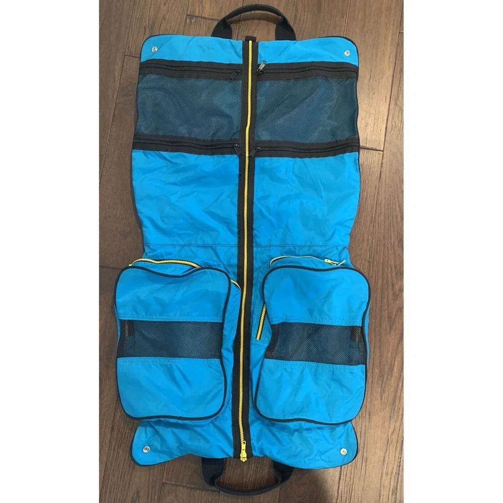 Lands End Garment Bag Turquoise/Yellow/Black